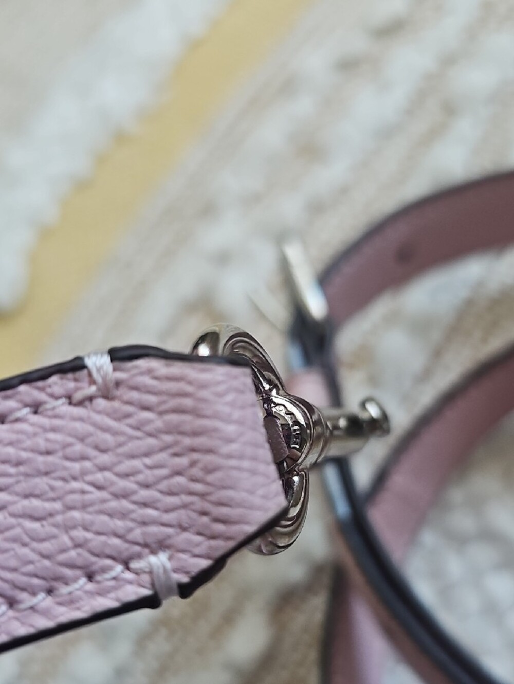 Coach Blush Pink Replacement Leather Strap with Silver Hardware - Picture 4 of 8